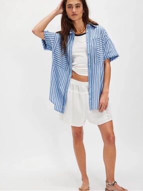 Nwot Free people we the free Christopher linen shirt
